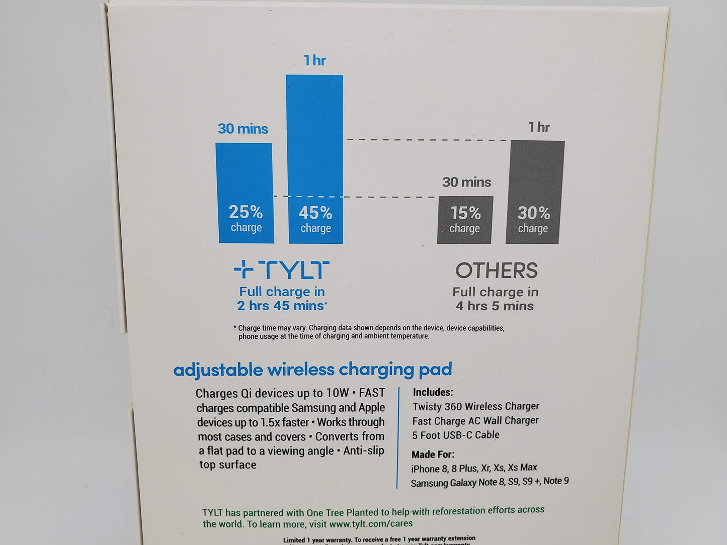 TYLT Twisty 360 Wireless Charger | Qi Charger Made for Apple iPhone, Samsung and Other QI Enabled Devices | Black WIRELSS Charger | QI Wireless