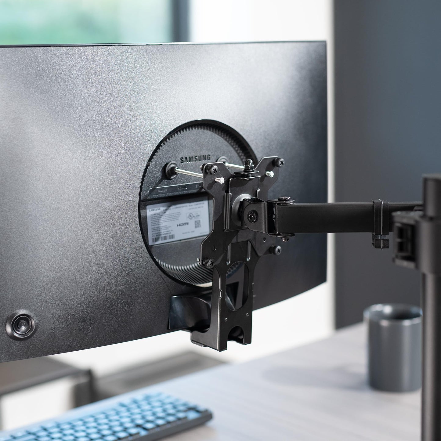 VIVO Quick Attach VESA Adapter Plate Bracket Designed for Samsung CF397 Series and CRG5 Series Monitors, Compatible Curved 24 inch and 32 inch Samsung
