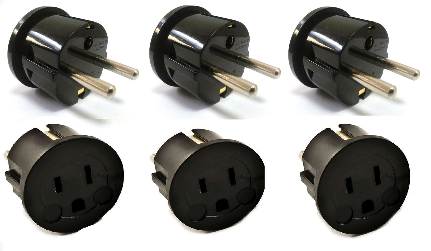Ckitze USA to Europe Germany, France Plug Adapter - 6 Pack - Type E/F Schuko Grounded American to European Plug Adapter - CE Certified for Mobile…