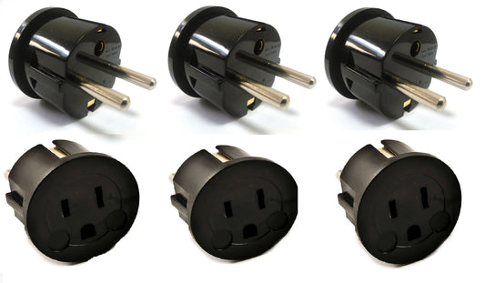 Ckitze USA to Europe Germany, France Plug Adapter - 6 Pack - Type E/F Schuko Grounded American to European Plug Adapter - CE Certified for Mobile…