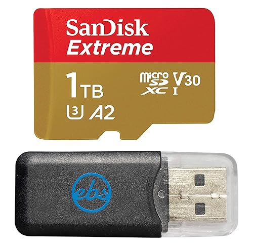 SanDisk 1TB Extreme MicroSDXC Memory Card Compatible with DJI Osmo 360 and Osmo Action 5 Pro Handheld Camera (SDSQXAV-1T00-GN6MN) U3 A2 V30 Bundle