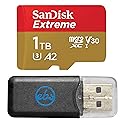 SanDisk 1TB Extreme MicroSDXC UHS-I Memory Card for DJI Mini 3 Pro Also Works with Mini 3, DJI RC (SDSQXA1-1T00-GN6MN) Class 10 Bundle with (1)