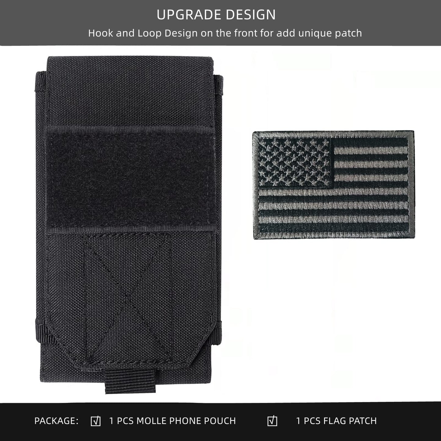 Heyqie Black Tactical Molle Cellphone Pouch Case,Heavy Duty Waterproof Phone Holster Bag for iPhone 14 15 16 Pro Max for Samsung S24 S23 Ultra S22