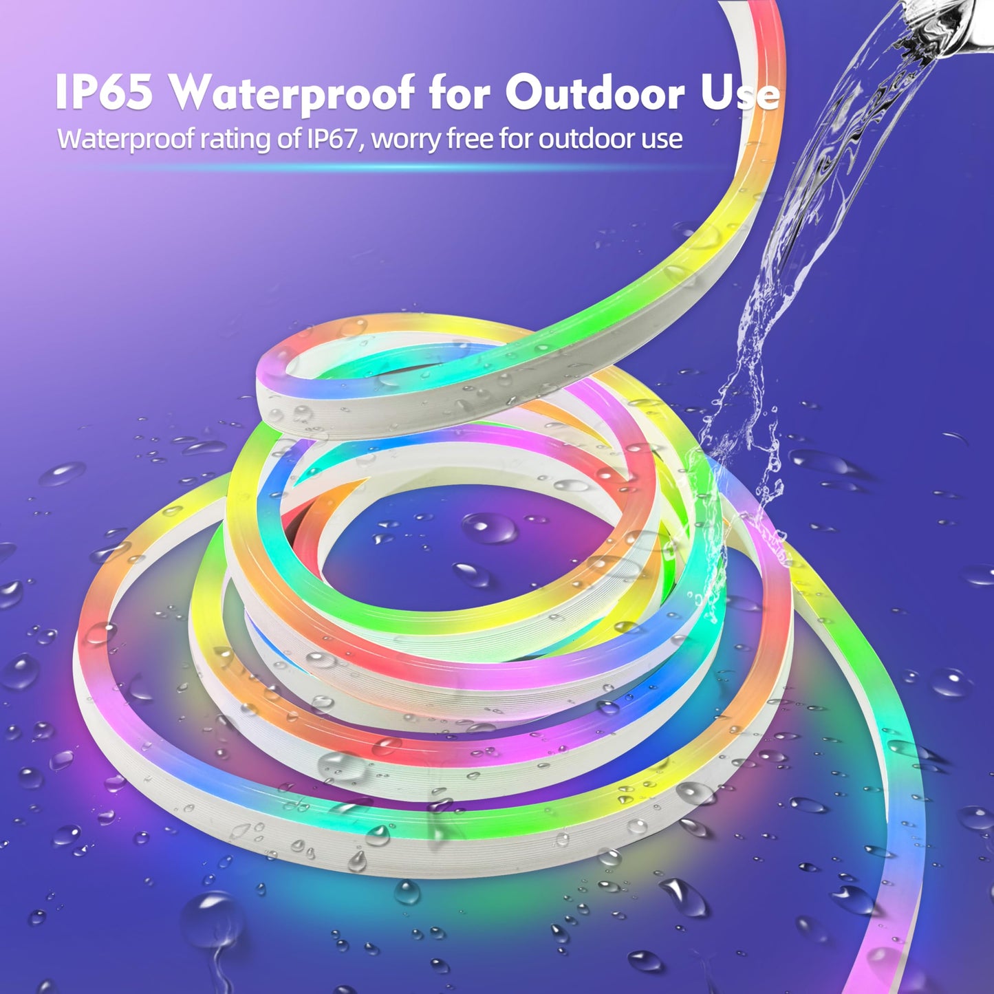 XSY CSZXINGSY 16.4ft Neon Rope Lights,Flexible Led Rope Lights Control with App/LED Strip Lights - Waterproof, Bendable, Indoor/Outdoor Use