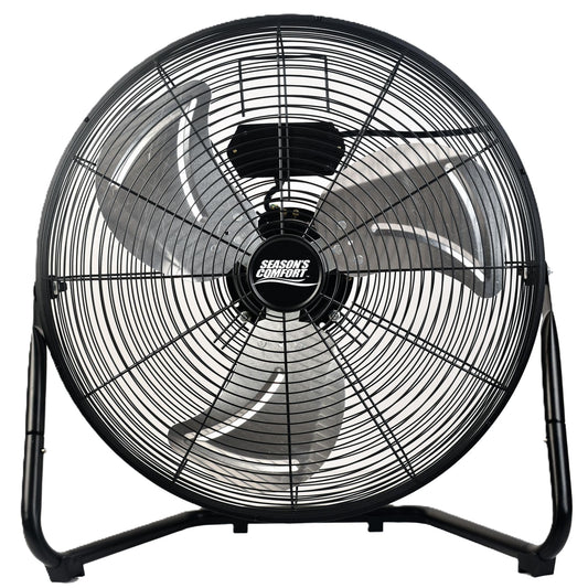 Seasons Comfort 20 Inch High Velocity Fan, All-Metal, 3 Speed, Black -FHV20