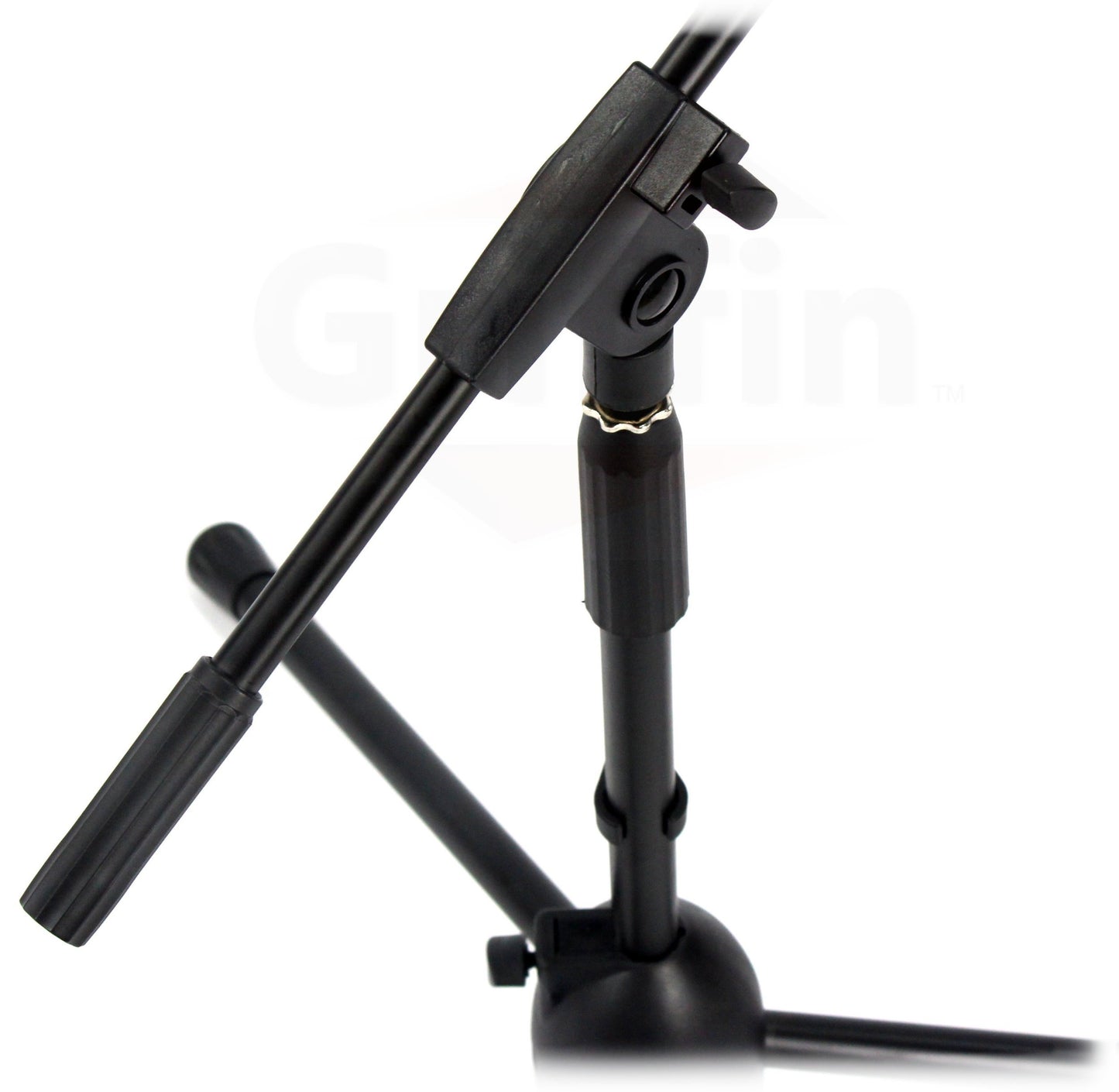 GRIFFIN Short Boom Mic Stand (Low Profile-X Series) - Tripod Mount for Kick Drum, Guitar Amps, Studio Desks, Singing & Home Recording Use