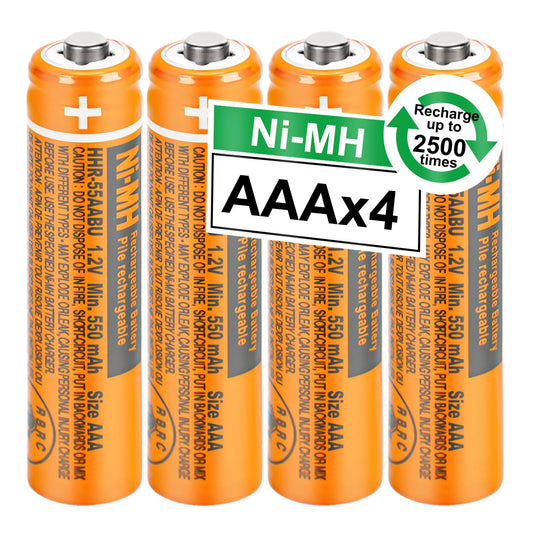 OSIM 4Pack HHR-55AAABU NI-MH AAA Rechargeable Batteries 1.2V 550mah AAA NiMH Rechargeable Batteries for Cordless Phones, Remote Controls, Electronics