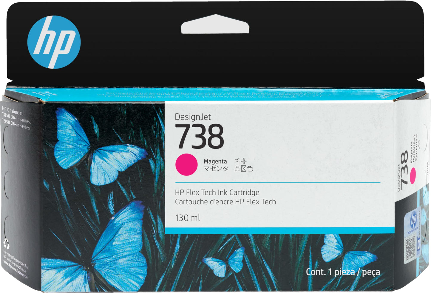 HP 738 130-ml Magenta DesignJet Ink Cartridge