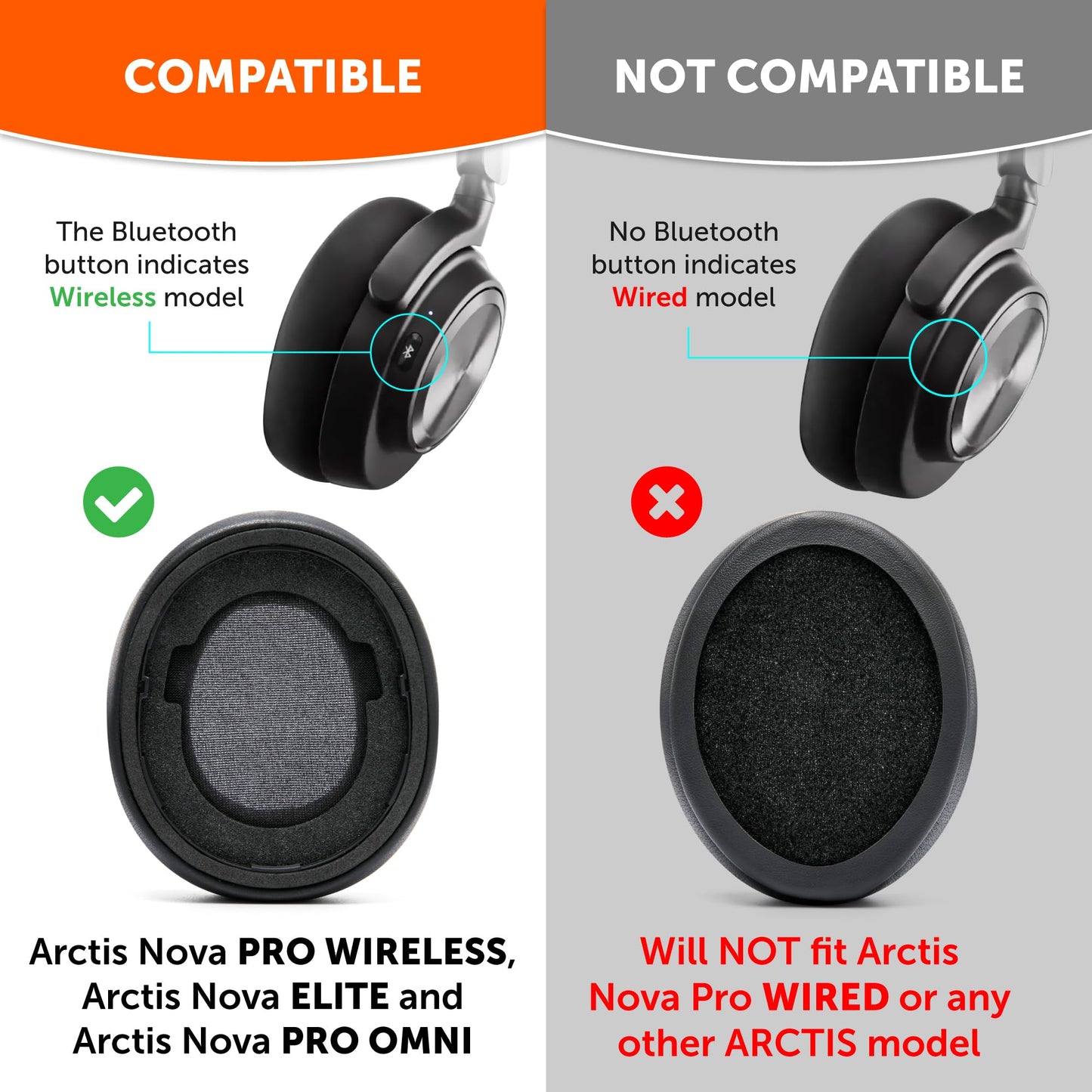 WC StealthZ Nova Pro Wireless - FPS Oriented Earpads for Arctis Nova Pro Wireless, Nova Elite, & Nova Pro Omni by GadgetryTech & Wicked Cushions |