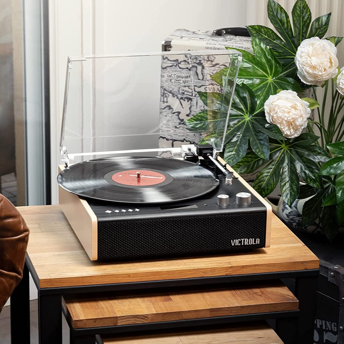 Victrola Eastwood - Bluetooth Record Player - 3-Speed Turntable, Premium MM Cartridge, Vinyl Stream for Wireless Streaming, Removable Dust Cover