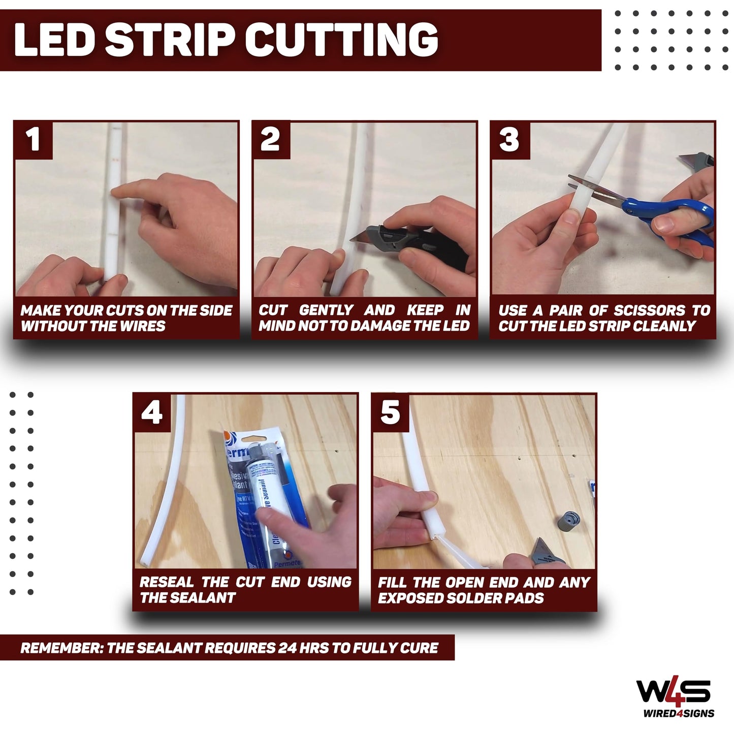 Wired4Signs Nicho Series White LED Tile Edge Light Strip Kit 24V DC Warm White 3000K Waterproof Silicone Profile Dimmable for Bathroom Shower Accent