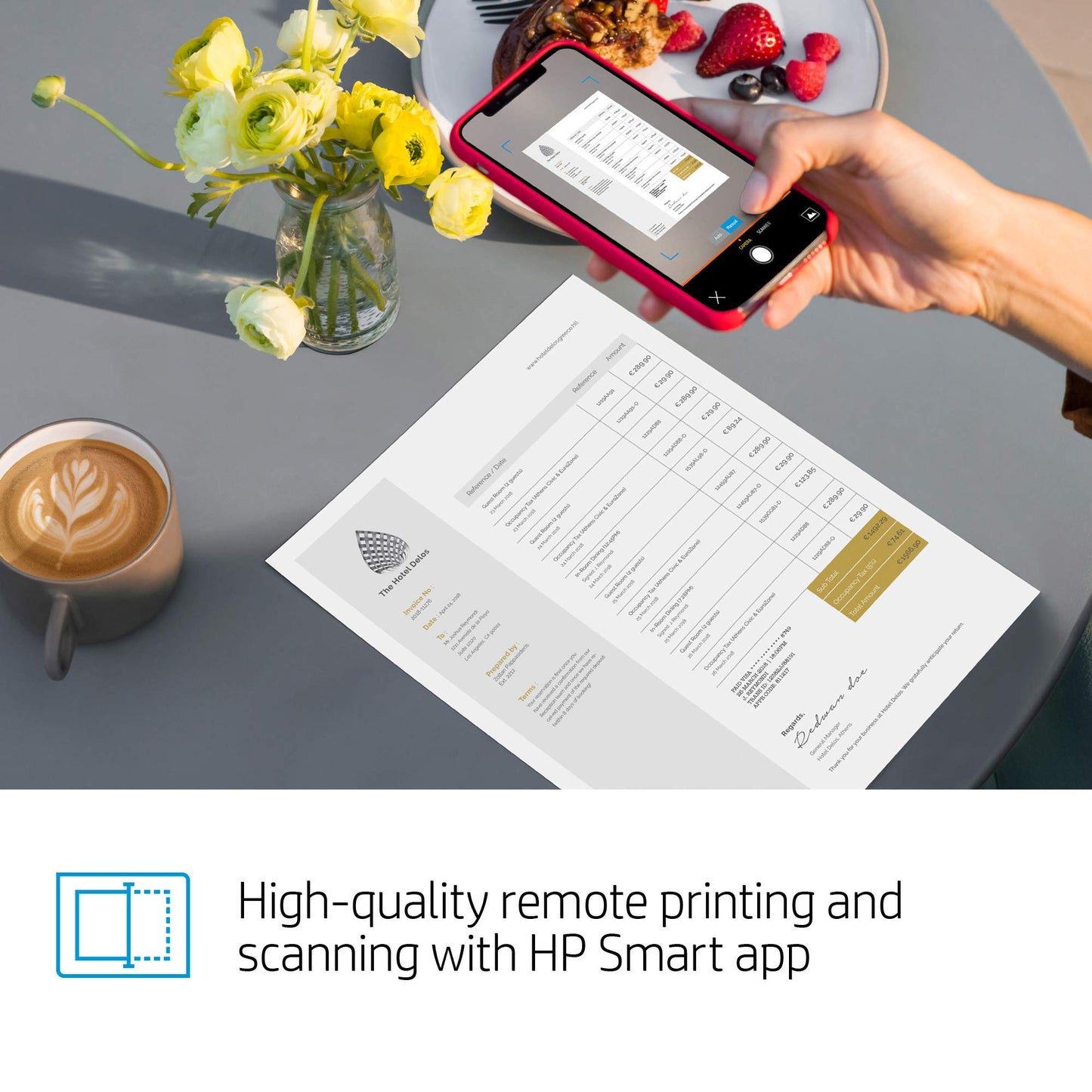 HP Tango X Smart Home Printer w/ Indigo Linen cover - All-in-One Inkjet Wireless Computer Mobile Printer, Scanner, Copier, Instant Ink Ready