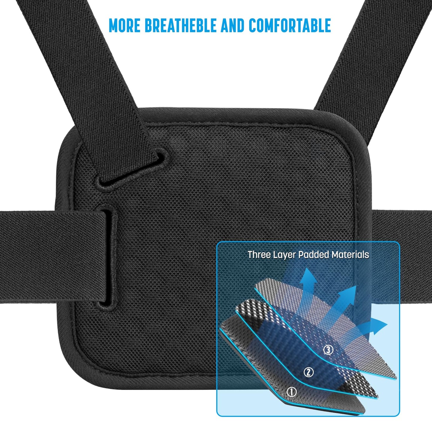 TesRock Chest Mount Harness Chest Strap Compatible with GoPro DJI Osmo AKASO Action Cameras, Comfortable and Stable Chesty for Go Pro Max Hero 13 12
