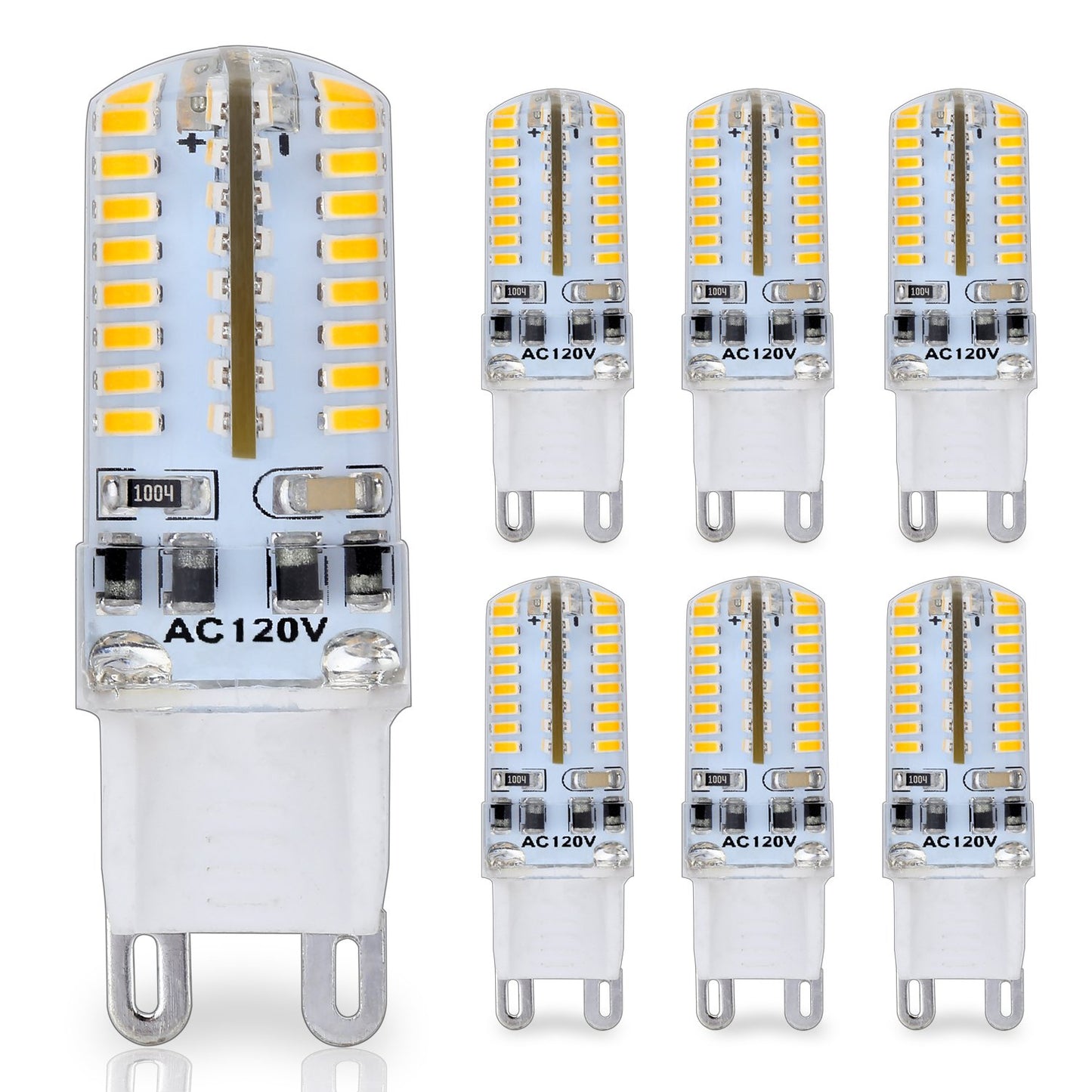YOUKE Lighting G9 LED Bulb, 25 Watt Glass Halogen Light Bulbs Replacement, 120V AC, 3W / 250 Lumens, Warm White 3000K, T4 JCD Chandelier Incandescent