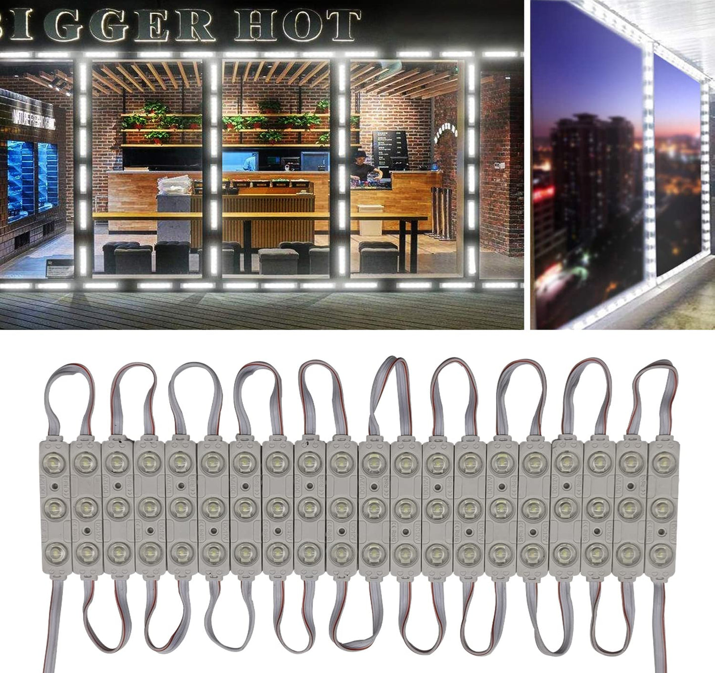 Erudite LED Module, Storefront LED Light Box, Inflatable Light Replacement - 100PCS, 49.8Ft, 160LM, IP65, DC12V, 5730SMD (White-7015)