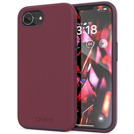 Crave for iPhone 17e Case and iPhone 16e Case, Shockproof Protection Dual Layer Case for iPhone 17e, iPhone 16e (6.1 inch) - Berry