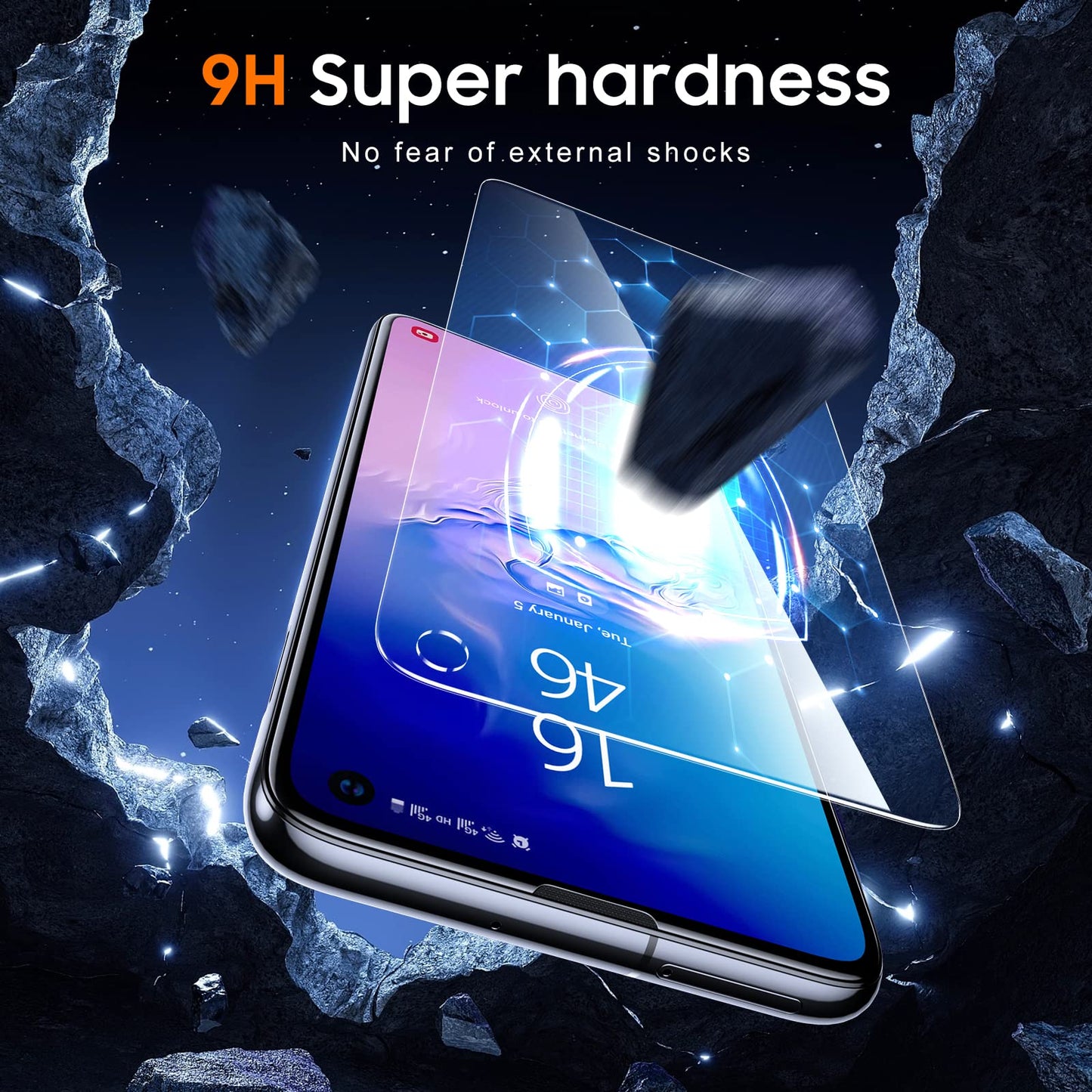UniqueMe [3 Pack for Samsung Galaxy A51 Screen Protector, 9H Galaxy A51 Screen Protector Tempered Glass Screen Cover [Case Friendly][Alignment Frame