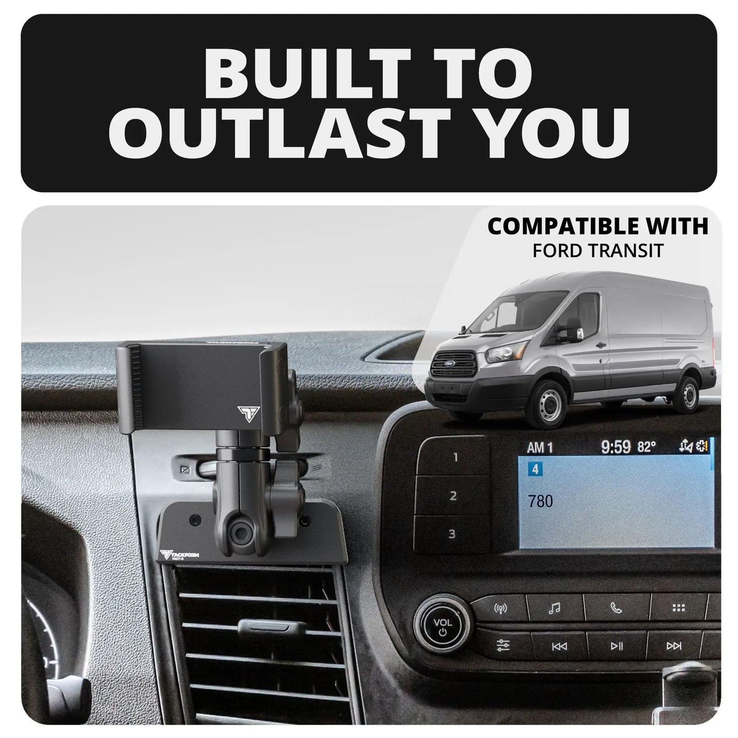 Tackform Link Vent Mount Universal Phone Holder - Compatible with 2020-2025 Ford Transit (Excluding Connect) | Not for Use with Factory 12" Screen |