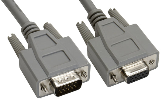 Amphenol CS-DSDHD15MF0-010 15-Pin HD15 Deluxe D-Sub Cable, Shielded, Male/Female, 10', Gray