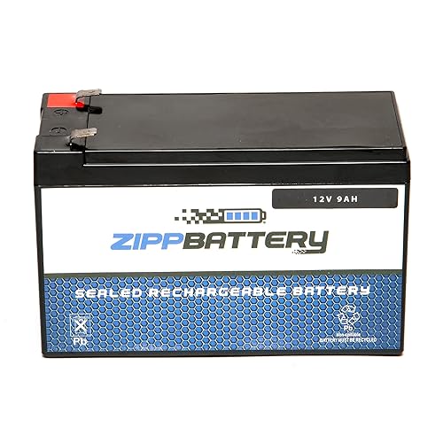 ZIPPBATTERY 12V 9.5AH Maintenance-Free Battery for Alarm Systems, Scooters, Toys, Emergency Lights, and More - Spade (F2) Terminal
