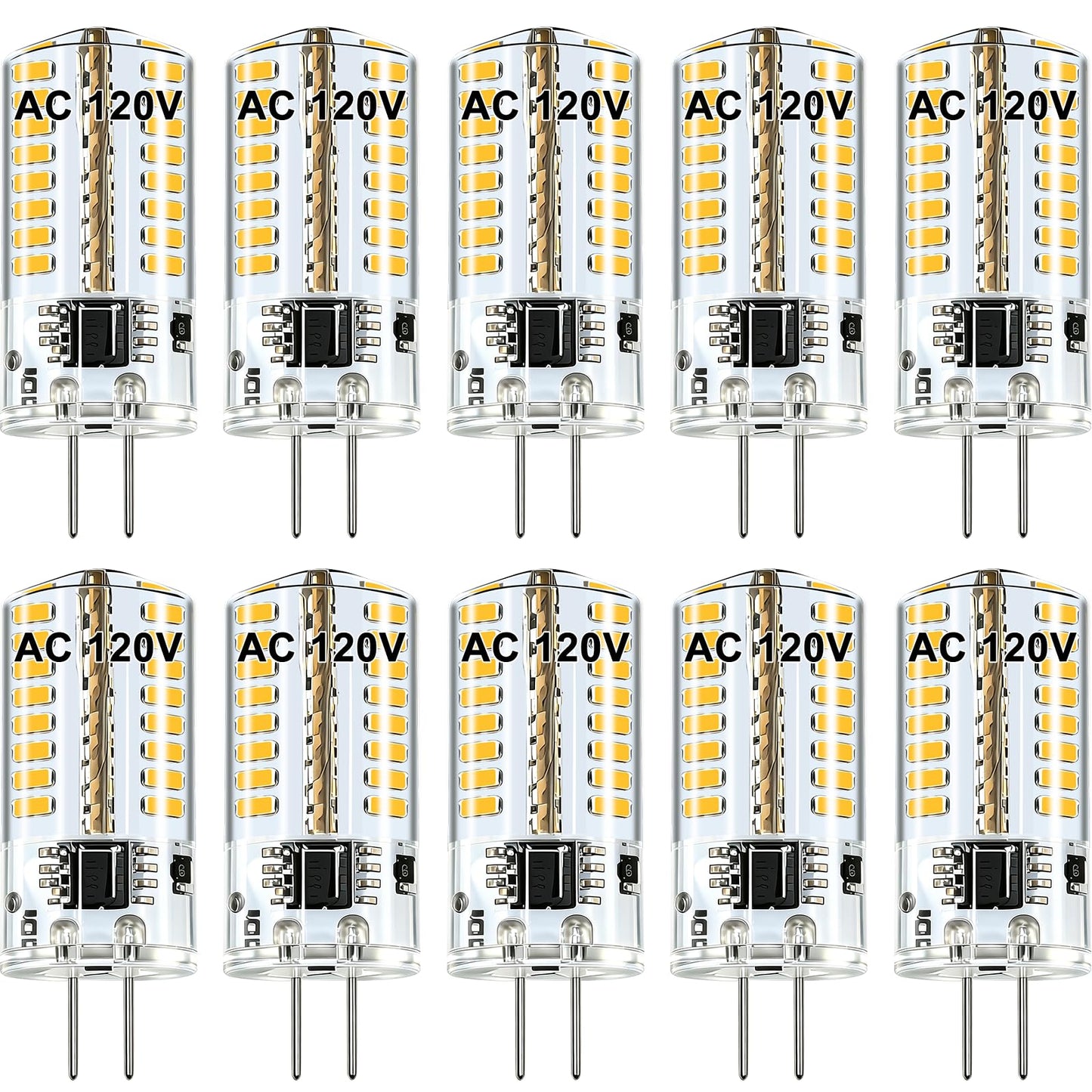 AC 110V-130V G4 LED Bulb Dimmable 3W 4000K 20W-30W Halogen Equivalent,10Pcs