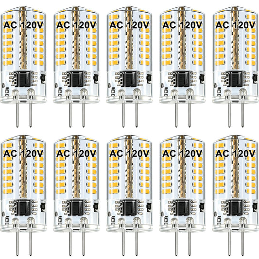 AC 110V-130V G4 LED Bulb Dimmable 3W 4000K 20W-30W Halogen Equivalent,10Pcs