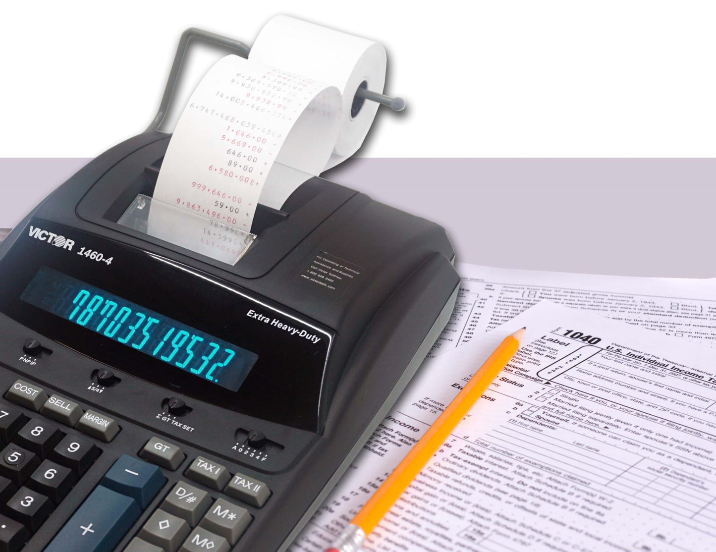 Victor 1460-4 12 Digit Extra Heavy Duty Commercial Printing Calculator