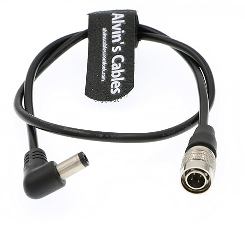 Alvin's Cables DC to Hirose 4 Pin Male Power Cable for Sound Devices 633| 644| 688 Zoom F8 Blackmagic Cinema Camera 4K 45CM|18inches