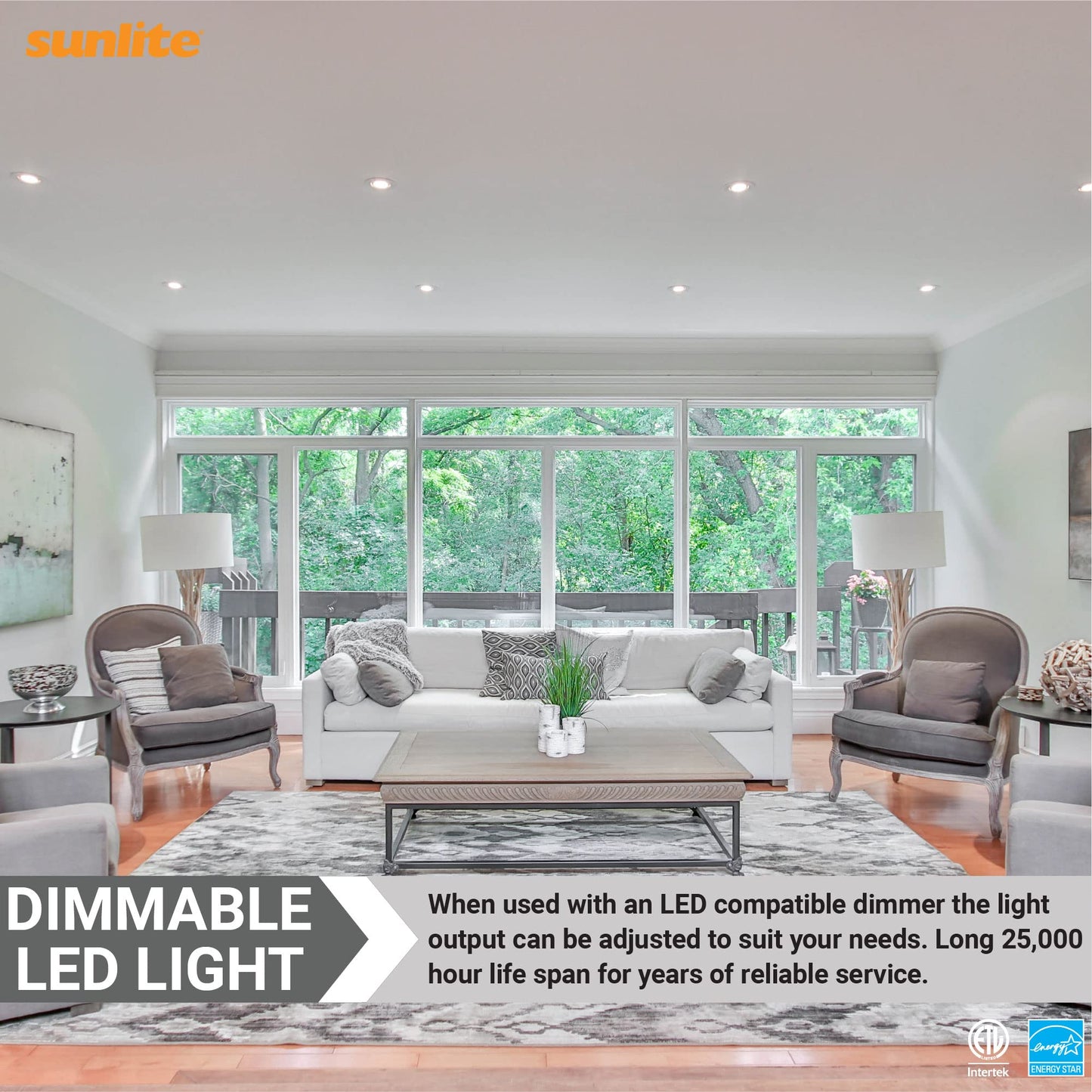 Sunlite 80527 LED MR16 Reflector Spotlight Bulb, 7 Watts (50W Halogen Bulb Replacement) 120 Volt, 550 Lumen, 35° Flood Beam, GU10 Base, Dimmable, ETL