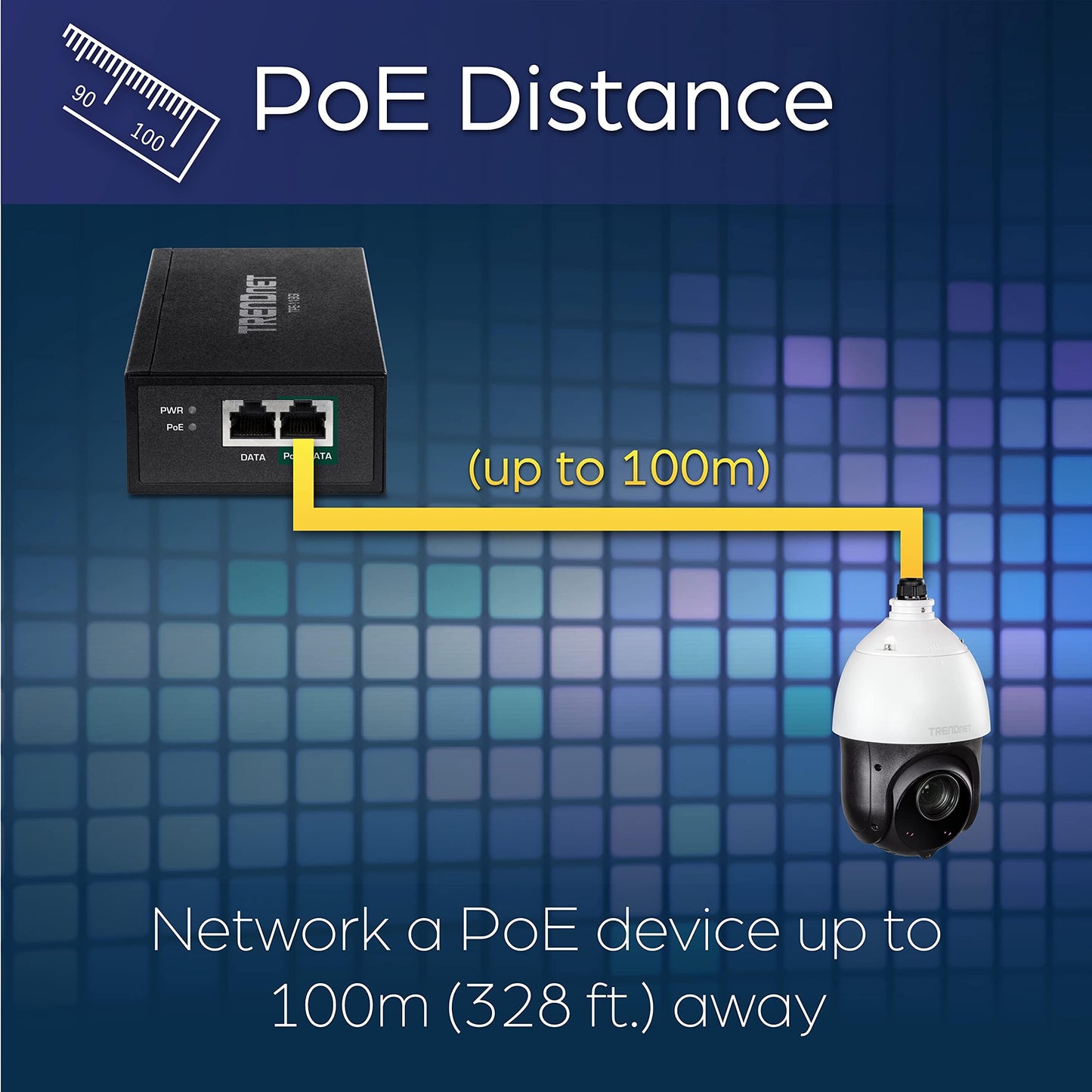 TRENDnet Gigabit PoE++ Injector, TPE-119GI, NDAA + TAA Compliant, Supports 15.4W, 30W, and 95W, Up to 100m(328 ft), Integrated Power Supply, IEEE