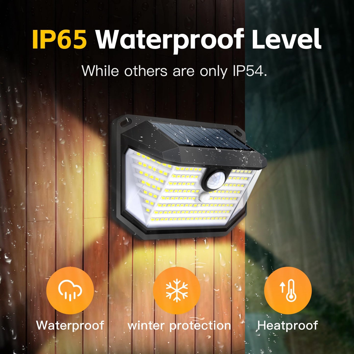 FAXBOX Solar Lights Outdoor Motion Sensor, 178 LED Waterproof IP65, Wall Mounted Security Light with 3 Modes, 270° Wide AngleWide Angle, Solar Powered