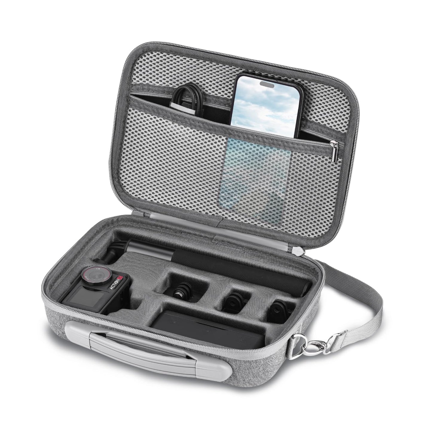 Flymile Osmo Action 5 Pro Carrying Case for DJI Osmo Action 5 Pro/Action 4 3, Travel Portable Shoulder Bag Compatible with DJI Osmo Action 5