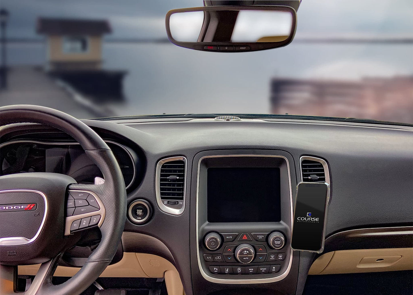 Course Motorsports Direct Fit Phone Mount - Dodge Durango (2014-2020) Compatible with All Phones - Manual Cradle