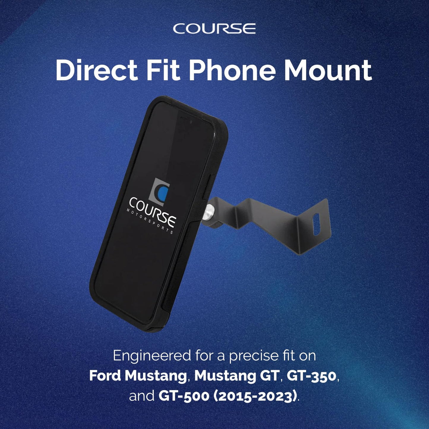 Course Motorsports Direct Fit Phone Mount | MagSafe Compatible | Wireless or Magnetic Charging Head | Custom Dash Mount | Compatible with Ford Mustang