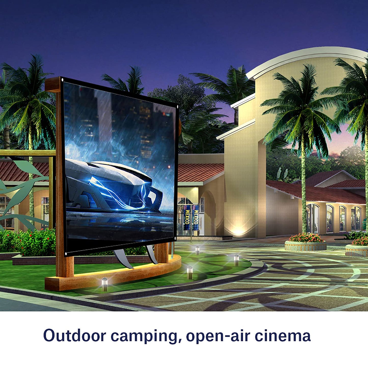Projection Screen, Projector Curtain, Movie Projector Screen, 60-100 Inch Portable Foldable Non-Crease White Curtain Projection Screen 4:3 for Camping