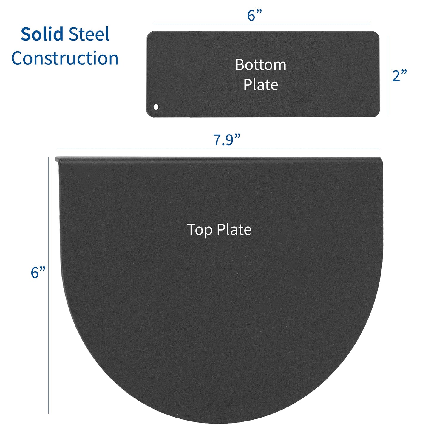VIVO Steel Reinforcement Bracket Mount Plate for Thin, Glass, and Other Fragile Table Top Surfaces, Compatible with Most Monitor Stand C-Clamp