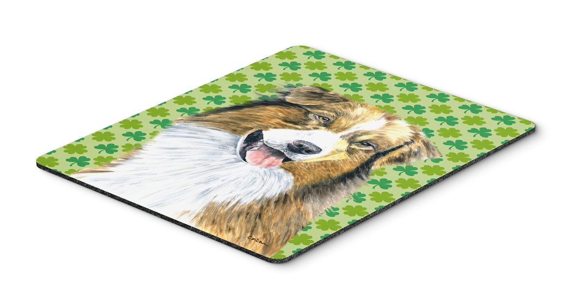 Caroline's Treasures SC9317MP "Australian Shepherd St. Patrick's Day Shamrock Mouse Pad, Hot Pad or Trivet" for Home Office Gaming Working Computers