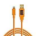 Tether Tools TetherPro USB 2.0 to USB Micro-B 5-Pin Cable | for Fast Transfer Between Camera and Computer | High Visibility Orange | 15 Feet (4.6 m)