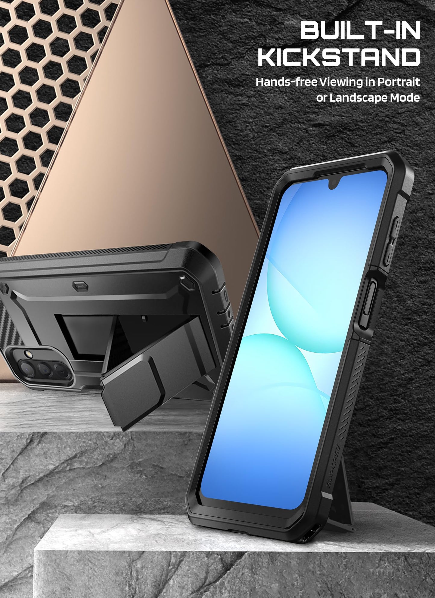 SUPCASE for Samsung Galaxy A17 5G Case Unicorn Beetle Pro, Military-Grade Drop Protection, Built-in Screen Protector, Kickstand Ring Holder, Rotatable