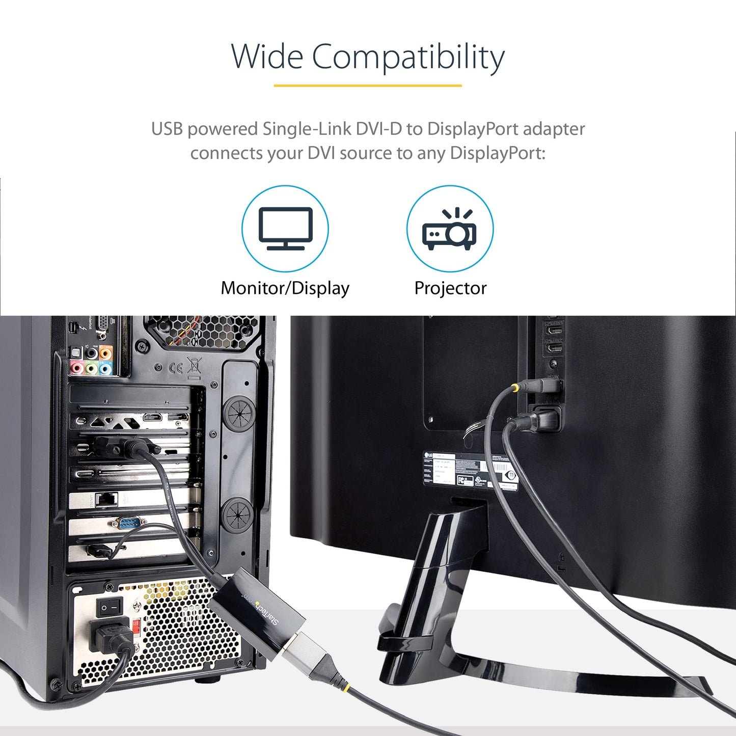 StarTech.com DVI to DisplayPort Adapter with USB Power - DVI-D to DP Video Adapter - DVI to DisplayPort Converter - 1920