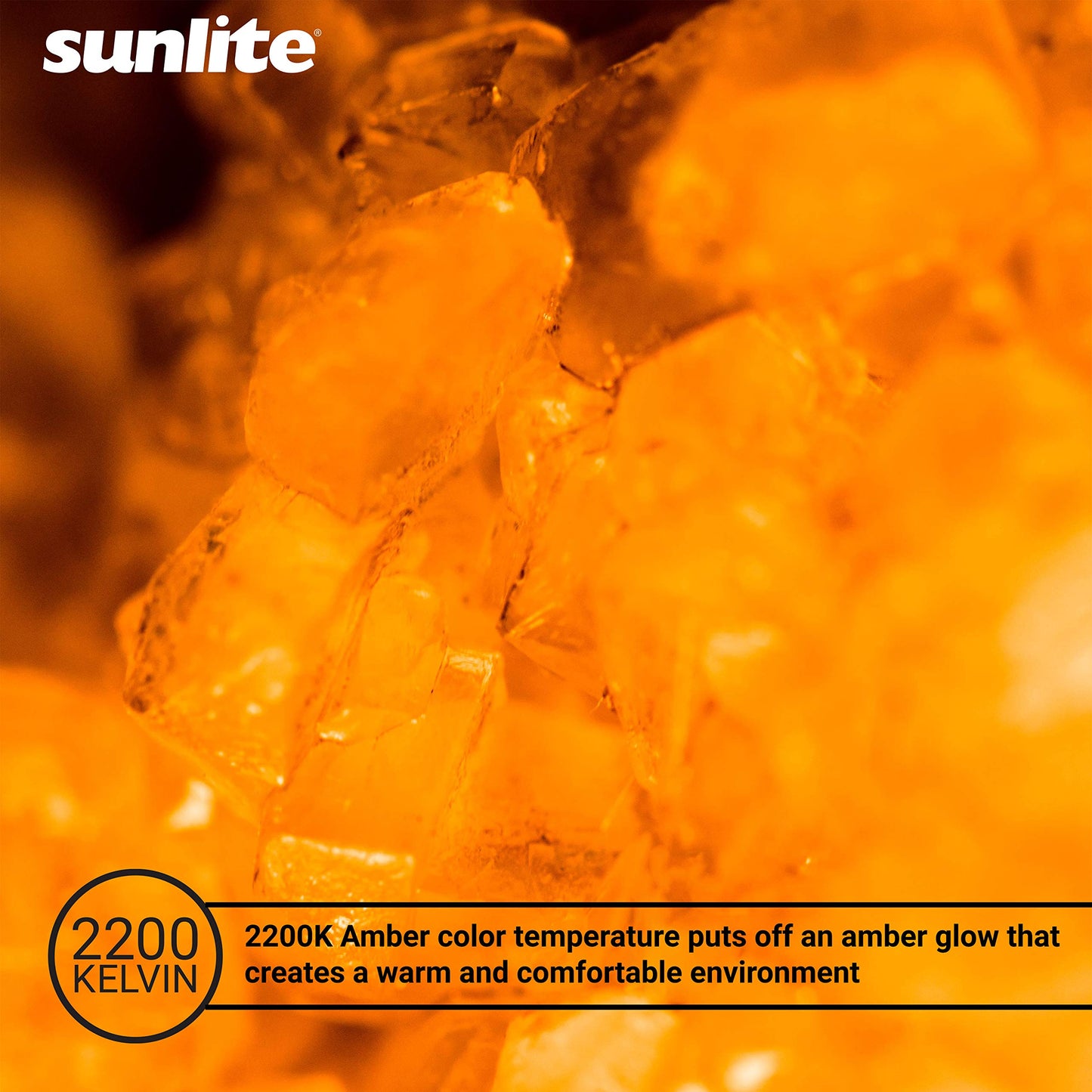 Sunlite 80456-SU LED Filament A19 Standard Light Bulb, 6 Watt, 430 Lumen, (25W Equivalent) Clear, Dimmable, ETL Listed, 1 Pack, 2200K - Amber