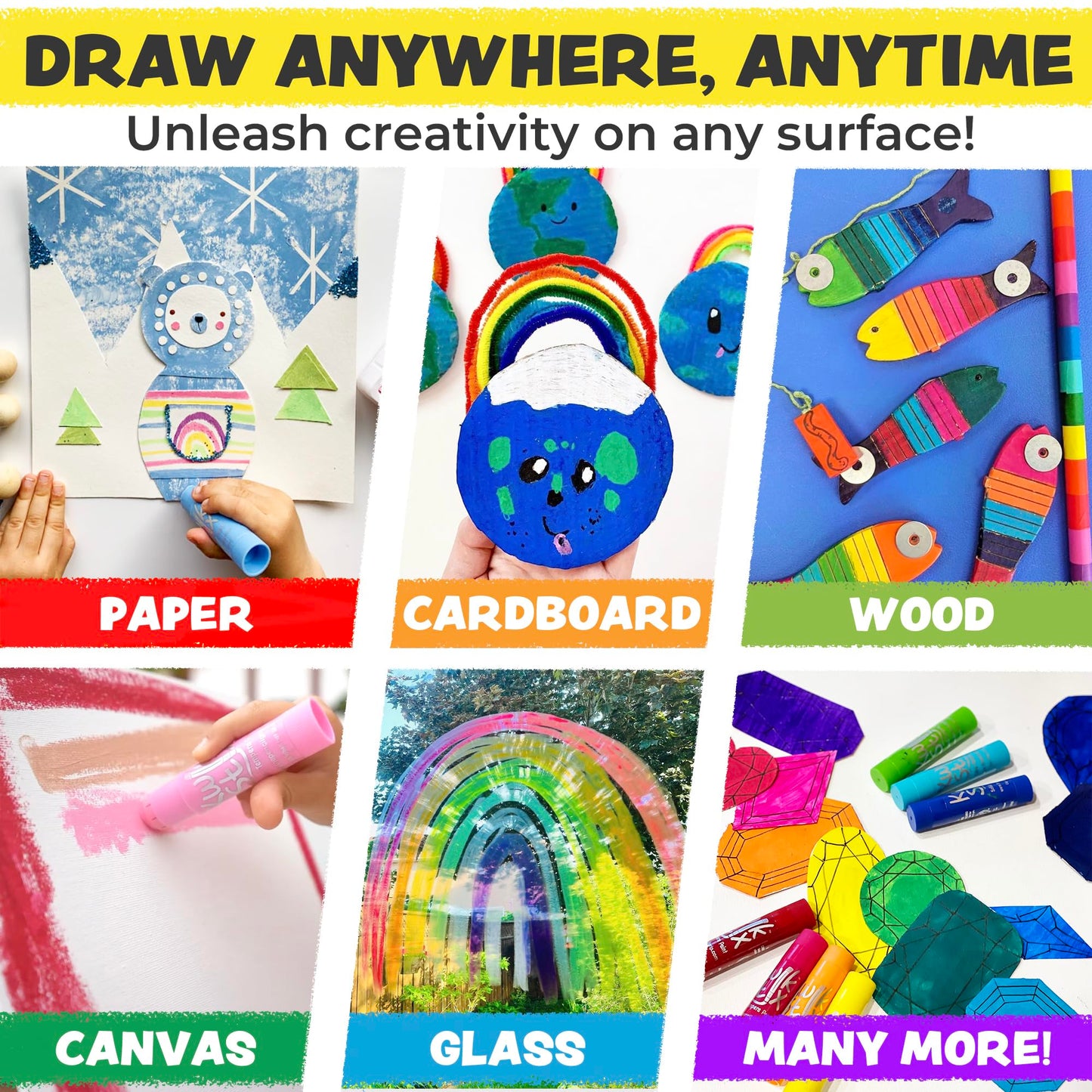 Kwik Stix Solid Tempera Paint Sticks, 12 Colors, Washable Paint Sticks for Kids, Super Quick Drying, Non-Toxic, Allergen Free, Comes in Classic…