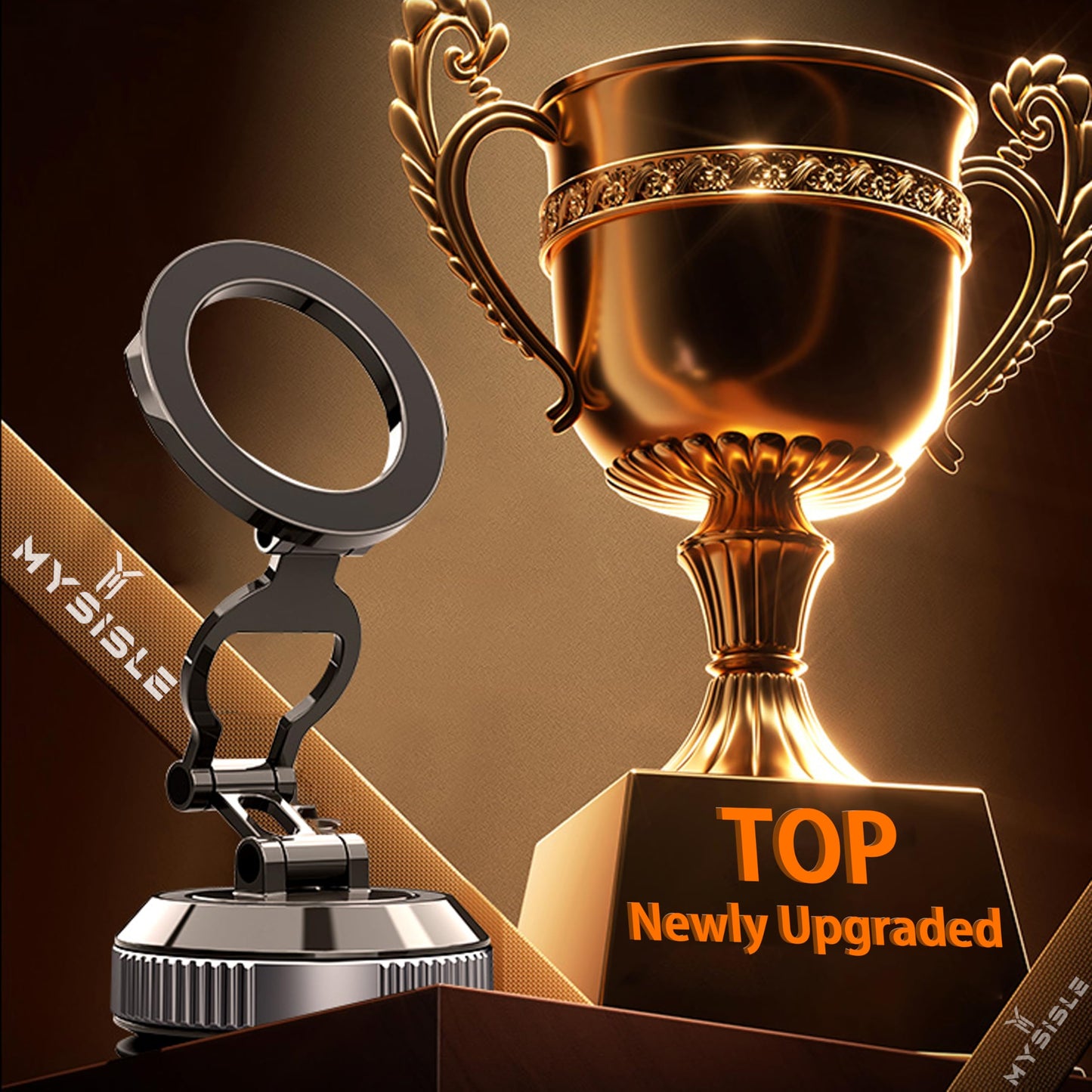MYSISLE 360° Vacuum Magnetic Car Phone Holder | 2800gf Magnet, 90+LBS Suction, Foldable Mount for iPhone 17/16/15/14/13/12 Series