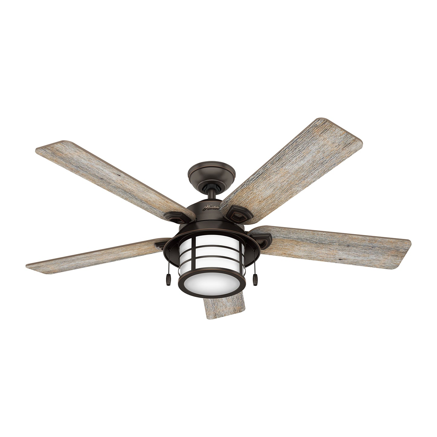 Hunter Fan 54 in. Outdoor Ceiling Fan with Light in Onyx Bengal (Renewed)