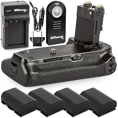 Ultimaxx Battery Grip Replacement for BG-E21 for Canon EOS 6D Mark II DSLR Camera with Deluxe Accessory Bundle - Includes: 4X Extended Life LP-E6