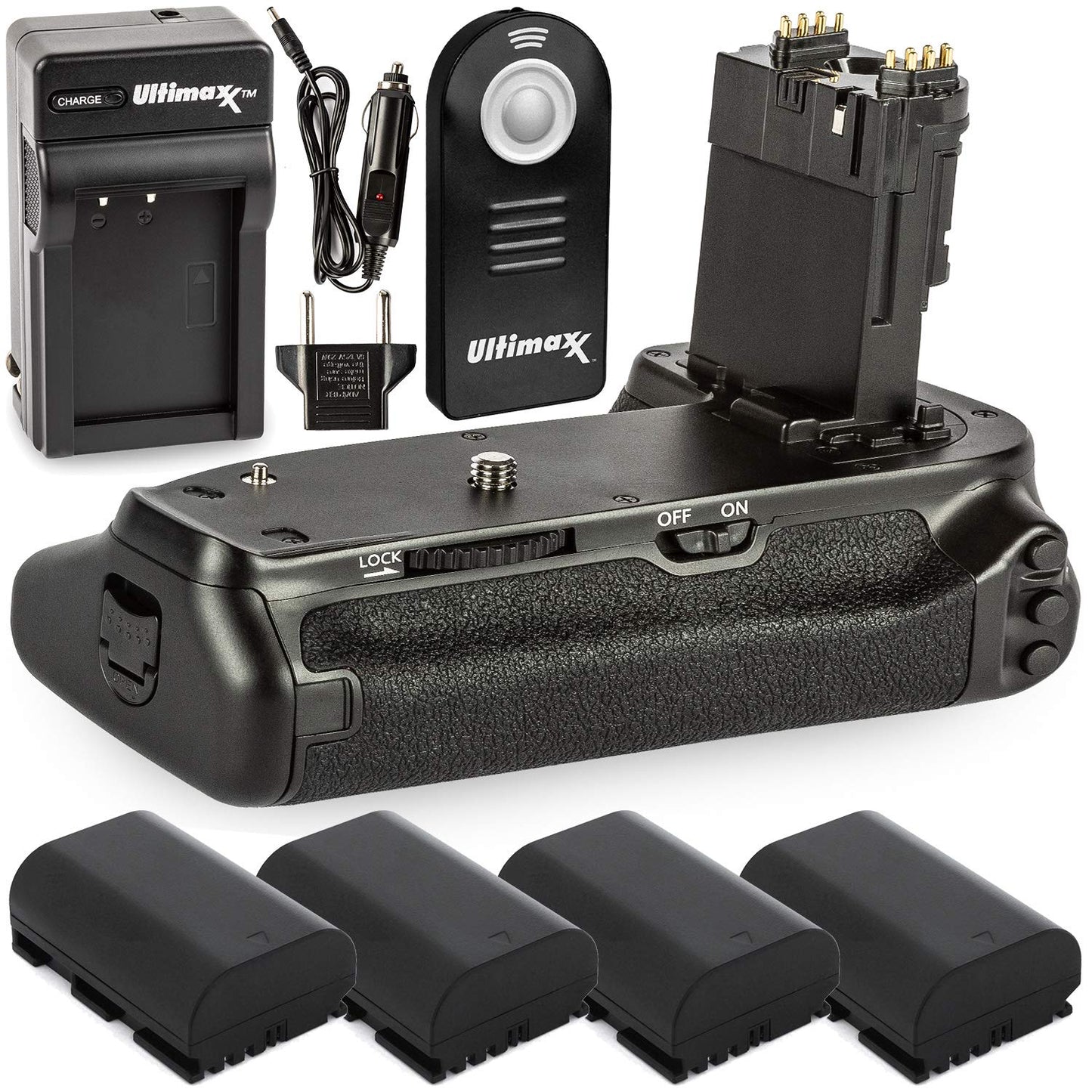 Ultimaxx Battery Grip Replacement for BG-E21 for Canon EOS 6D Mark II DSLR Camera with Deluxe Accessory Bundle - Includes: 4X Extended Life LP-E6