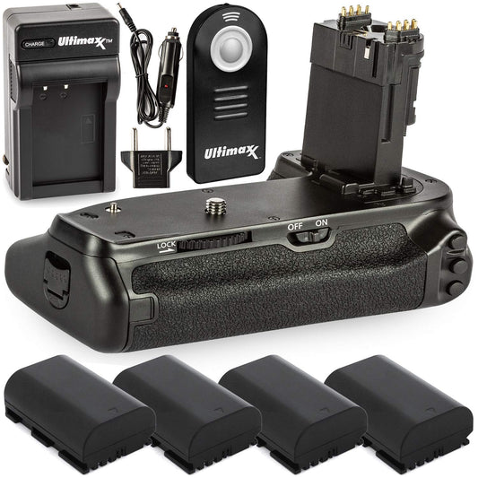 Ultimaxx Battery Grip Replacement for BG-E21 for Canon EOS 6D Mark II DSLR Camera with Deluxe Accessory Bundle - Includes: 4X Extended Life LP-E6