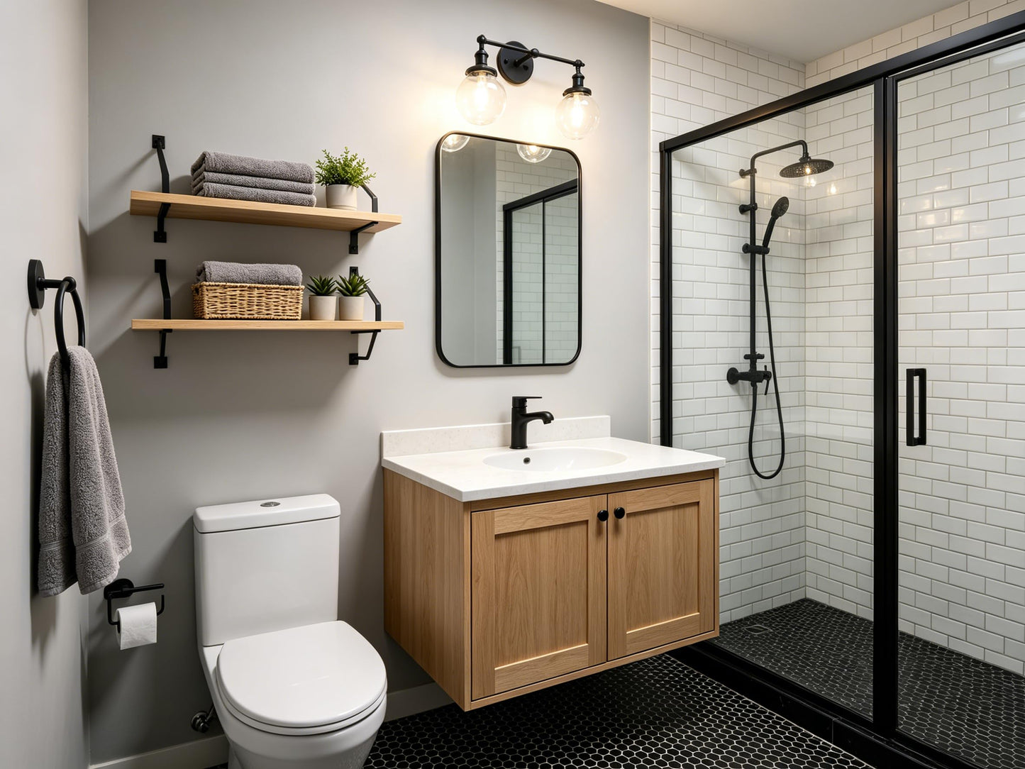 Phansthy Vintage Wall Sconce with Switch, 180 Degree Adjustable Hardwired Bathroom Vanity Light, Industrial Wall Light with 5.9" Globe Glass Shade