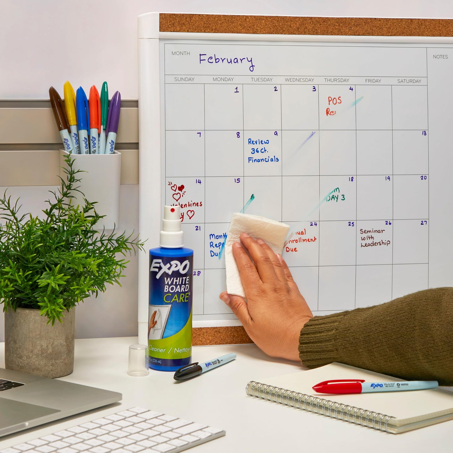 EXPO Dry Erase Whiteboard Cleaning Spray, 8oz - Calendar, Organization, Essential Supplies for Office, School, Classroom, Teachers