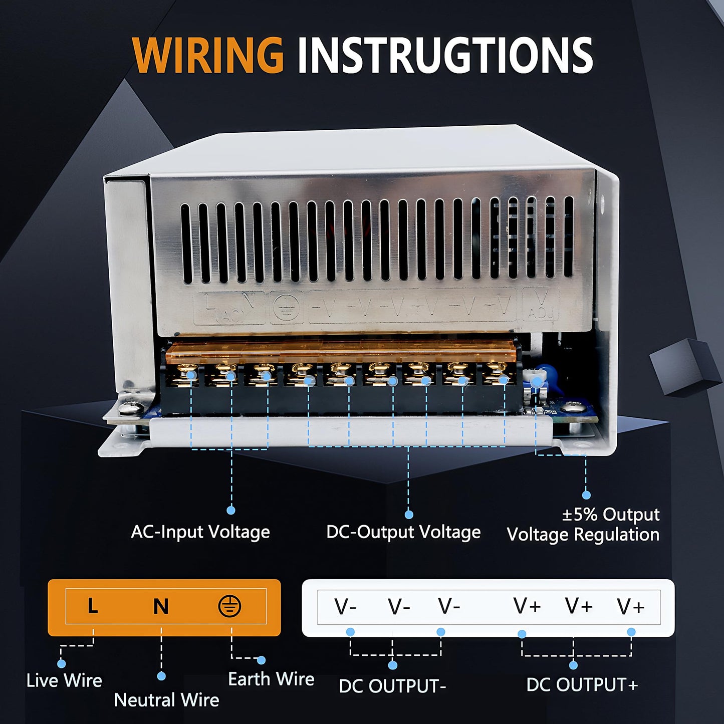 AC to DC Converter 12V 100A 1200W SMPS 220V/110V to DC 12V Power Supply Converter Voltage Transformer for LED Car Devices and Camera Security Systems…